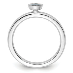 Sterling Silver Stackable Expressions Aquamarine Ring