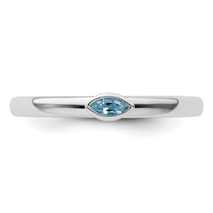 Sterling Silver Stackable Expressions Aquamarine Ring