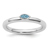 Sterling Silver Stackable Expressions Aquamarine Ring