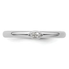 Sterling Silver Stackable Expressions White Topaz Ring