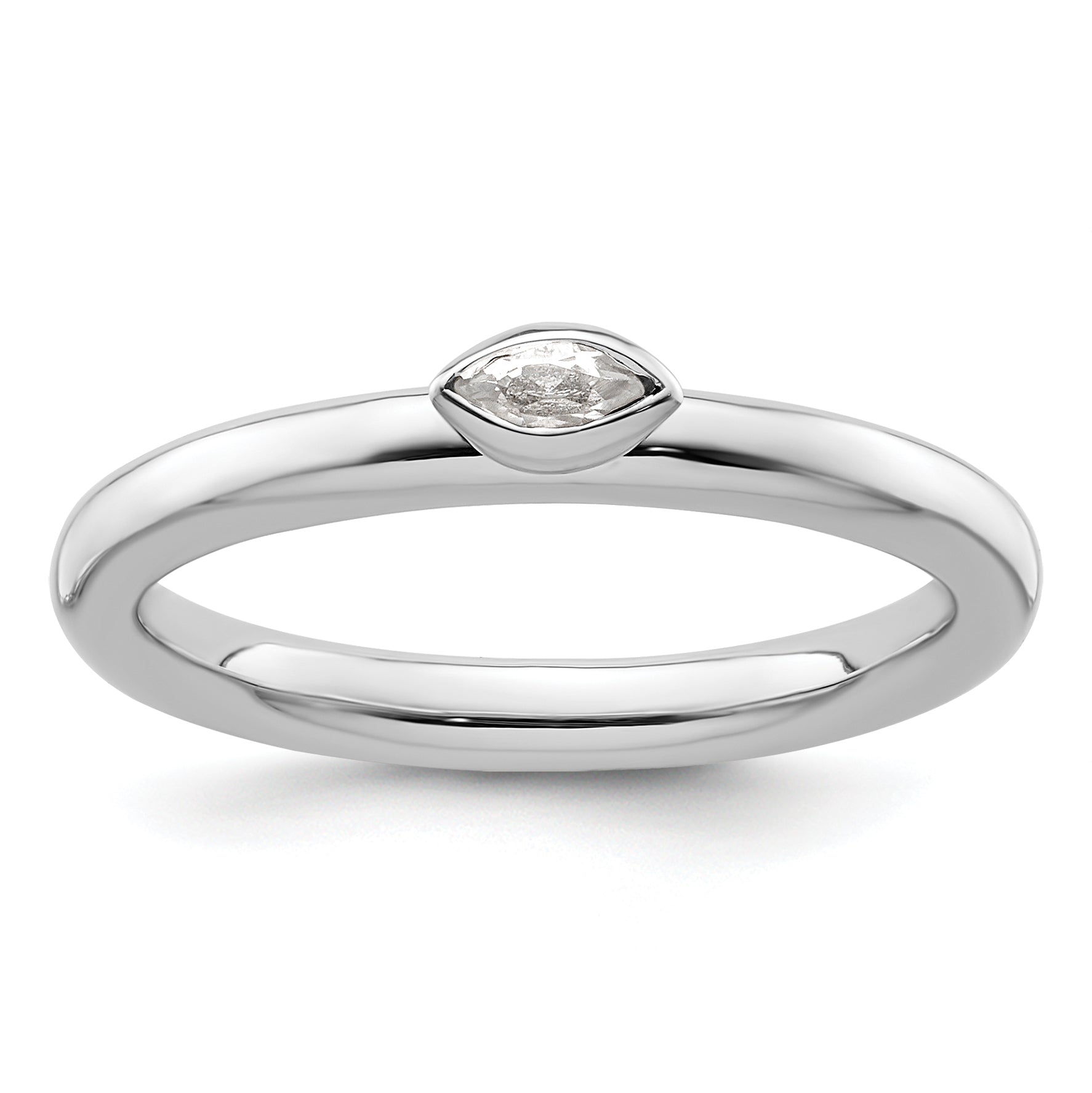 Sterling Silver Stackable Expressions White Topaz Ring
