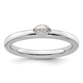 Sterling Silver Stackable Expressions White Topaz Ring