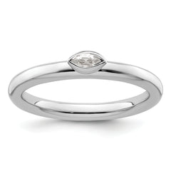 Sterling Silver Stackable Expressions White Topaz Ring