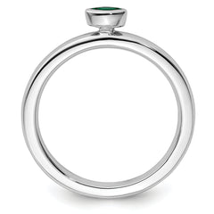 Sterling Silver Stackable Expressions Created Emerald Ring