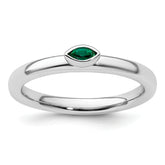 Sterling Silver Stackable Expressions Created Emerald Ring