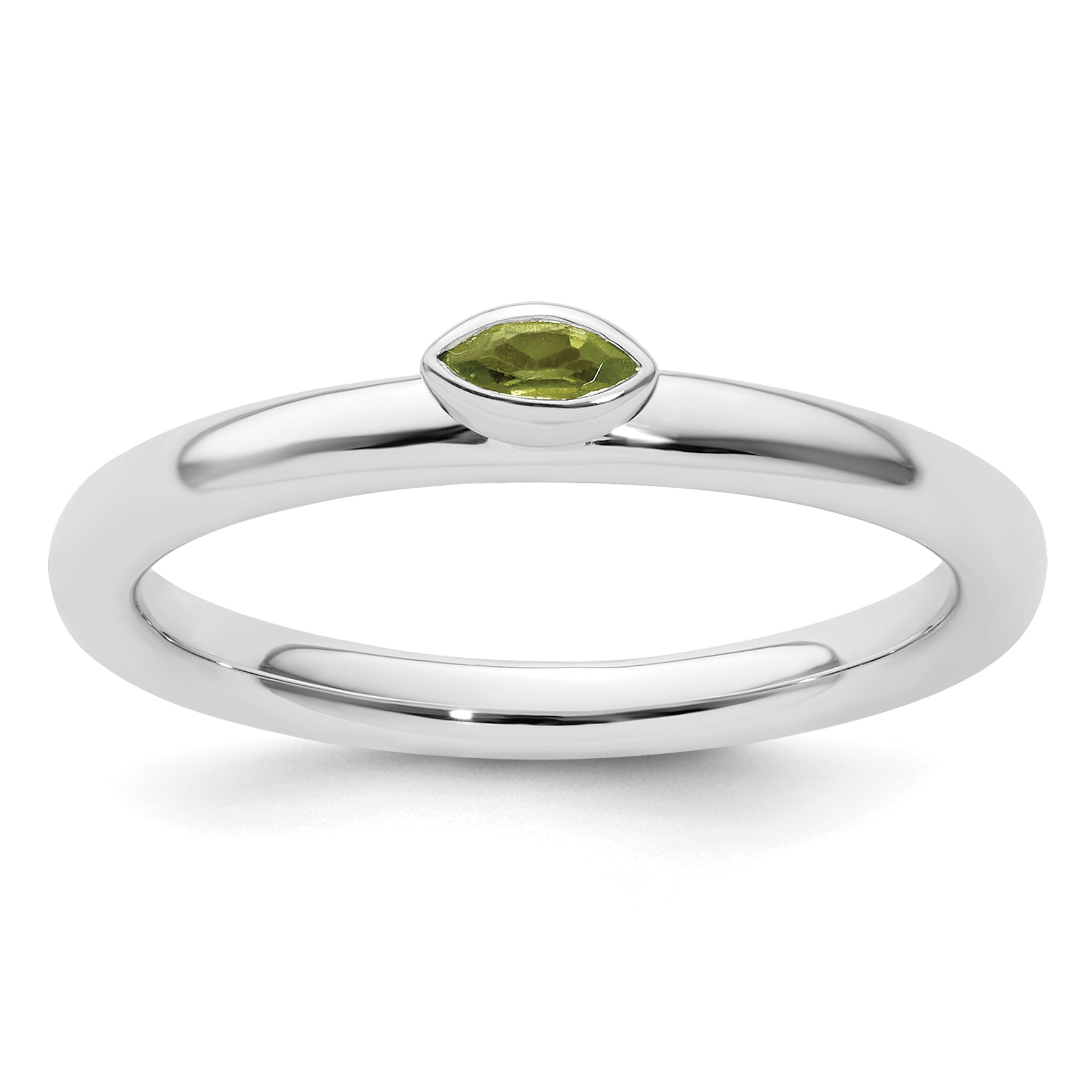 Sterling Silver Stackable Expressions Peridot Ring