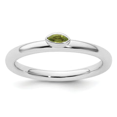 Sterling Silver Stackable Expressions Peridot Ring