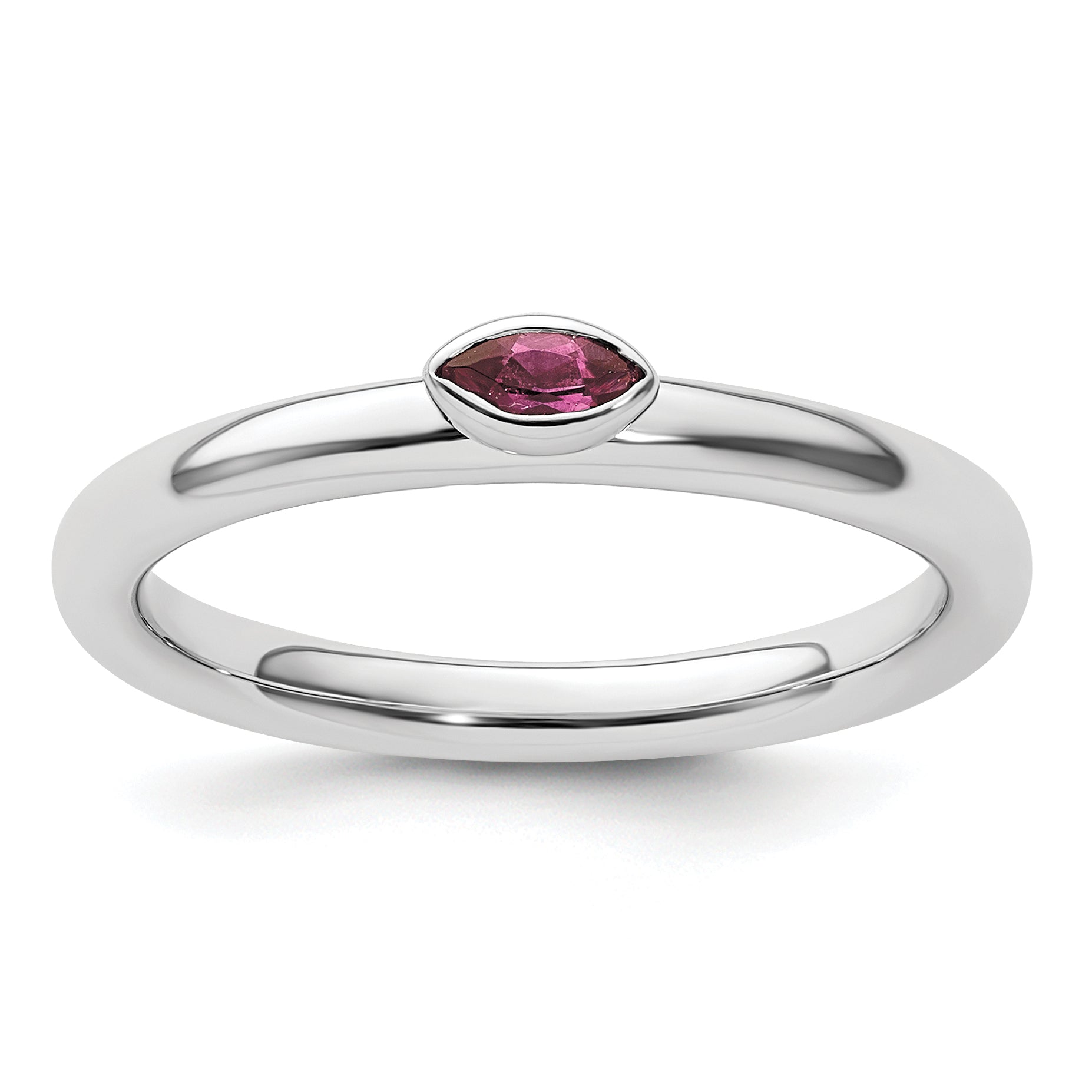 Sterling Silver Stackable Expressions Pink Tourmaline Ring