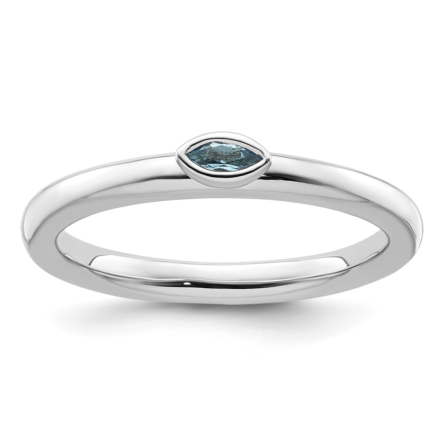 Sterling Silver Stackable Expressions Blue Topaz Ring