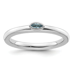 Sterling Silver Stackable Expressions Blue Topaz Ring