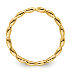 Sterling Silver Stackable Expressions Gold-plated Rice Ring