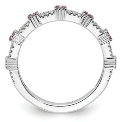 Sterling Silver Stackable Expressions Amethyst & Diamond Ring