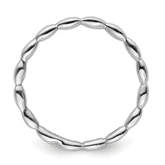 Sterling Silver Stackable Expressions Rhodium Rice Ring