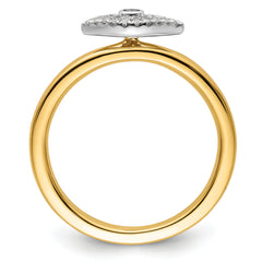 Sterling Silver Stackable Expressions Evil Eye Diamond Ring