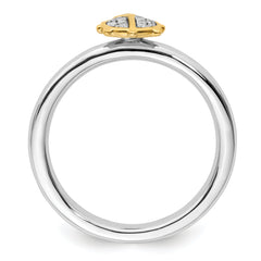 Sterling Silver Stackable Expressions Gold-Plated Ladybug Dia. Ring