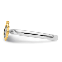 Sterling Silver Stackable Expressions Gold-Plated Ladybug Dia. Ring