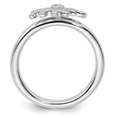 Sterling Silver Stackable Expressions Elephant Diamond Ring