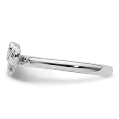 Sterling Silver Stackable Expressions Elephant Diamond Ring