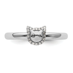 Sterling Silver Stackable Expressions Cat Diamond Ring