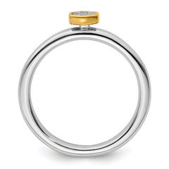 Sterling Silver Stackable Expressions Gold-Plated Diamond Ring
