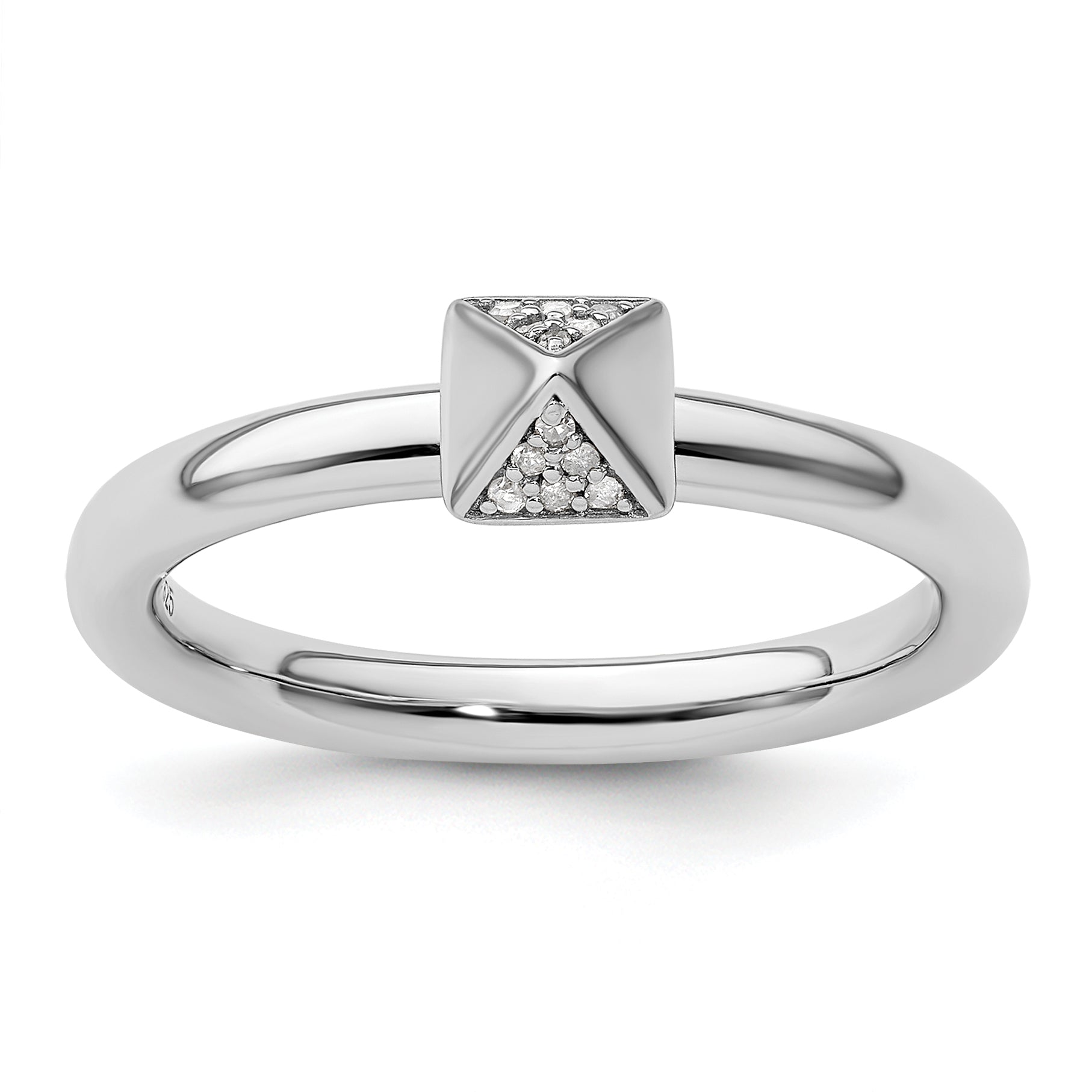 Sterling Silver Stackable Expressions Diamond Ring