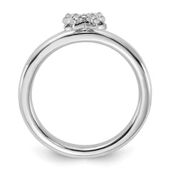 Sterling Silver Stackable Expressions Rhodium-plated CZ X Ring