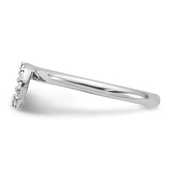 Sterling Silver Stackable Expressions Rhodium-plated CZ O Ring