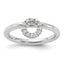 Sterling Silver Stackable Expressions Rhodium-plated CZ O Ring