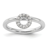 Sterling Silver Stackable Expressions Rhodium-plated CZ O Ring