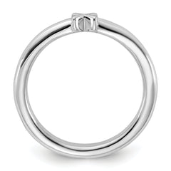 Sterling Silver Stackable Expressions Rhodium-plated X Ring