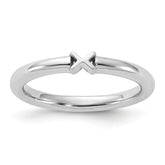 Sterling Silver Stackable Expressions Rhodium-plated X Ring