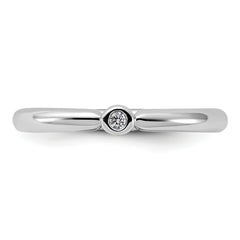 Sterling Silver Stackable Expressions Rhodium-plated CZ Ring