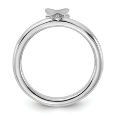 Sterling Silver Stackable Expressions Rhodium-plated X Ring
