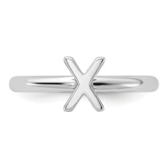 Sterling Silver Stackable Expressions Rhodium-plated X Ring