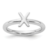 Sterling Silver Stackable Expressions Rhodium-plated X Ring