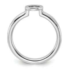 Sterling Silver Stackable Expressions Rhodium-plated O Ring