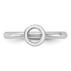 Sterling Silver Stackable Expressions Rhodium-plated O Ring