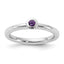 Sterling Silver Stackable Expressions Rhodium-Plated Amethyst Ring