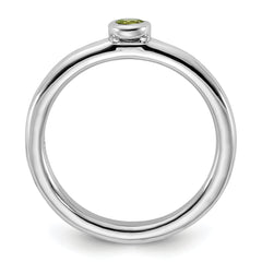 Sterling Silver Stackable Expressions Rhodium-plated Peridot Ring