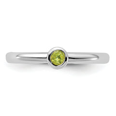 Sterling Silver Stackable Expressions Rhodium-plated Peridot Ring