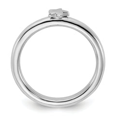 Sterling Silver Stackable Expressions Rhodium-plated Star Ring