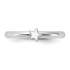 Sterling Silver Stackable Expressions Rhodium-plated Star Ring
