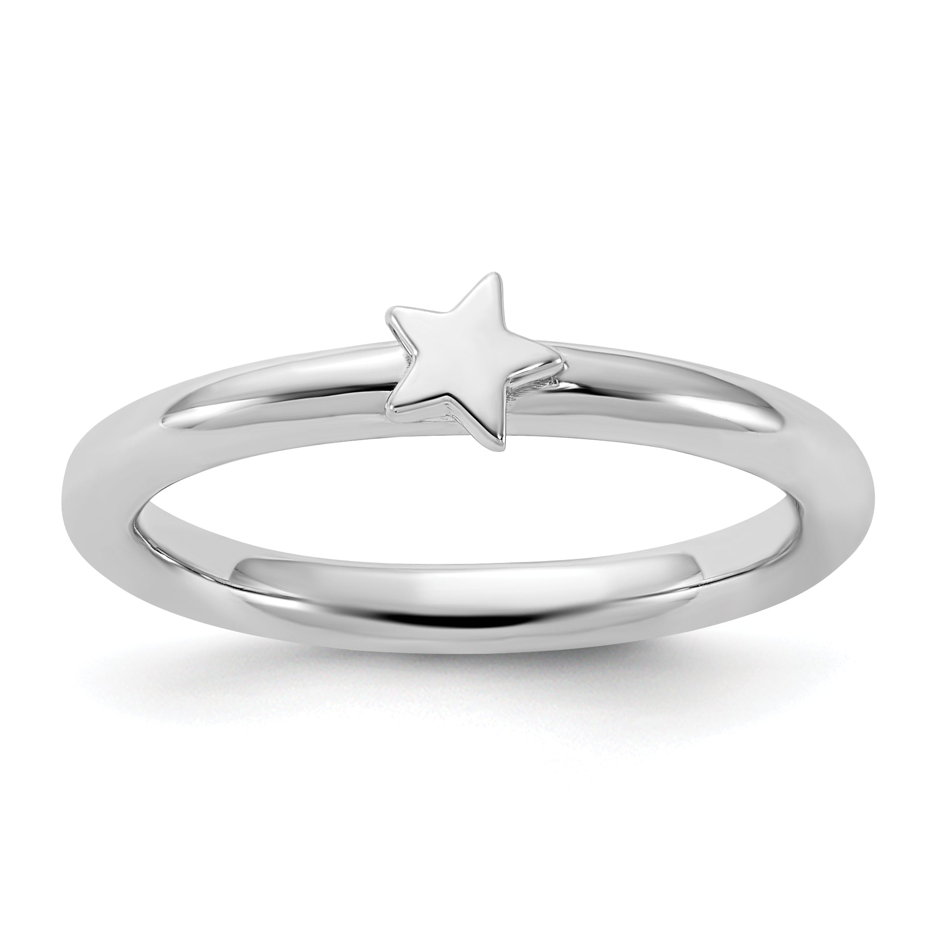 Sterling Silver Stackable Expressions Rhodium-plated Star Ring