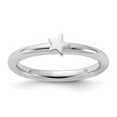 Sterling Silver Stackable Expressions Rhodium-plated Star Ring