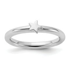 Sterling Silver Stackable Expressions Rhodium-plated Star Ring