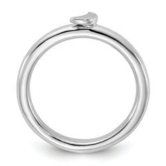 Sterling Silver Stackable Expressions Rhodium-plated Moon Ring