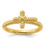 Cross Stackable Ring in Gold-Plated Sterling Silver, Textured, Size 8–10 - Sophia Jewelers