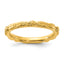 Sterling Silver Stackable Expressions Gold-plated Textured Flowers Ring