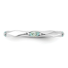 Sterling Silver Stackable Expressions Rhodium-plated Aquamarine Ring