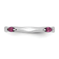 Sterling Silver Stackable Expressions Rhod-plated Rhodolite Garnet Ring